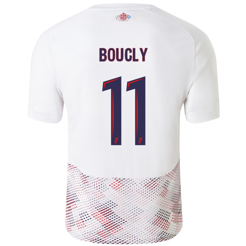 Niño Fútbol Camiseta Maïté Boucly #11 Blanco Azul Real 2ª Equipación 2024/25 México