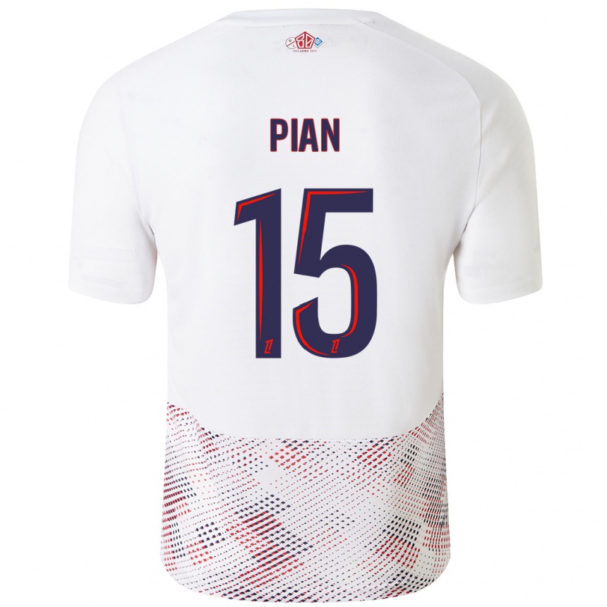 Niño Fútbol Camiseta Julie Pian #15 Blanco Azul Real 2ª Equipación 2024/25 México