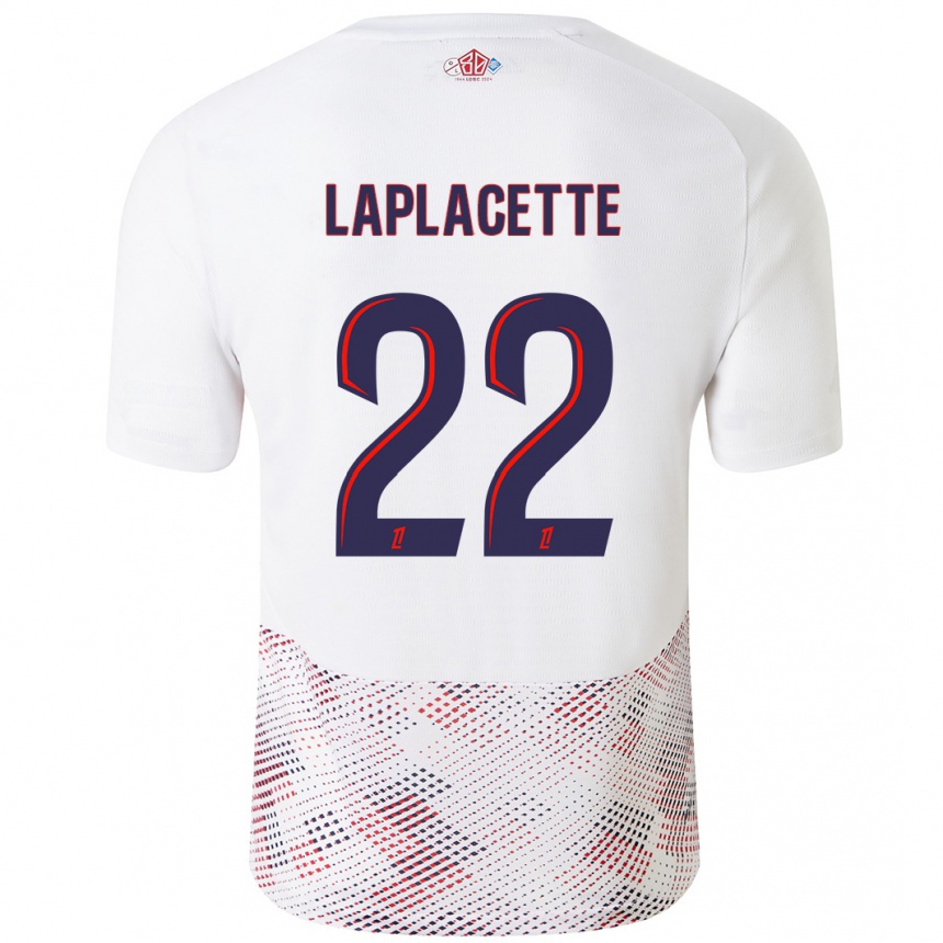 Niño Fútbol Camiseta Tess Laplacette #22 Blanco Azul Real 2ª Equipación 2024/25 México