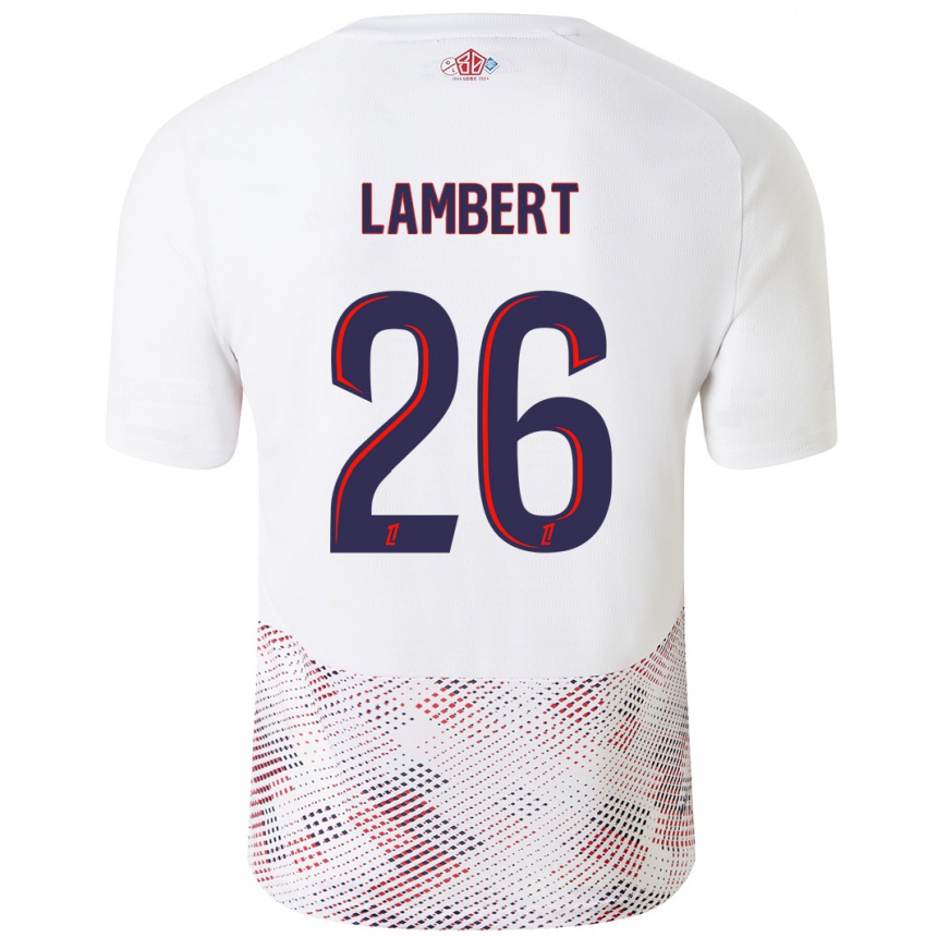 Niño Fútbol Camiseta Anaïs Lambert #26 Blanco Azul Real 2ª Equipación 2024/25 México