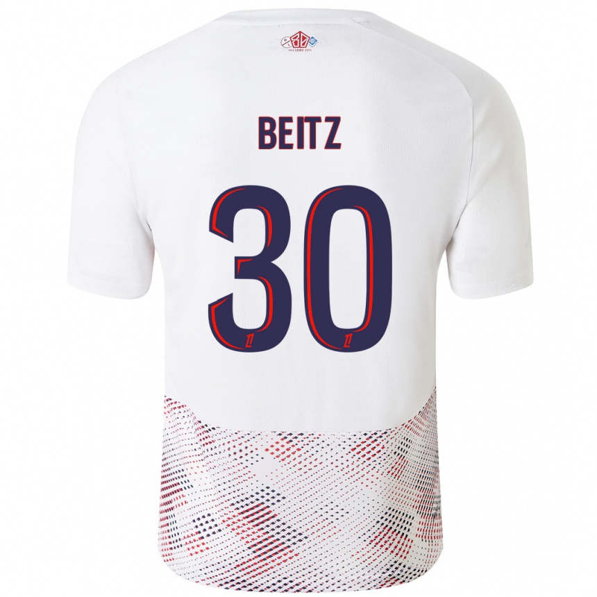 Niño Fútbol Camiseta Taylor Beitz #30 Blanco Azul Real 2ª Equipación 2024/25 México