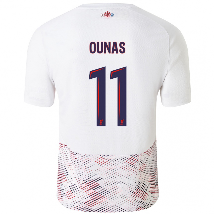 Niño Fútbol Camiseta Adam Ounas #11 Blanco Azul Real 2ª Equipación 2024/25 México