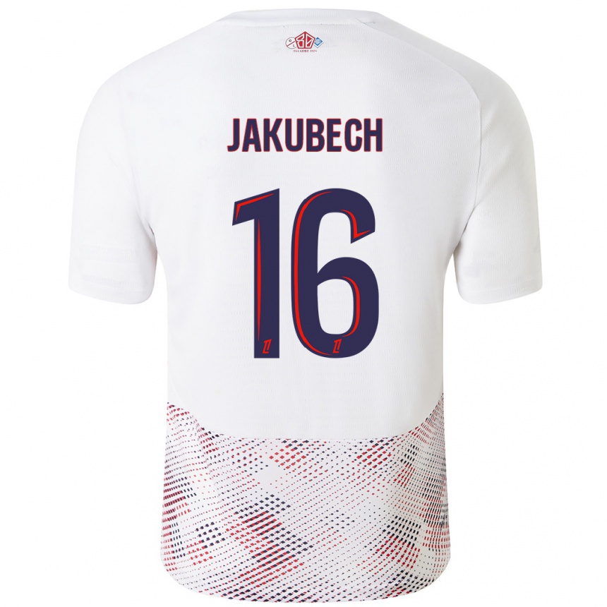 Niño Fútbol Camiseta Adam Jakubech #16 Blanco Azul Real 2ª Equipación 2024/25 México