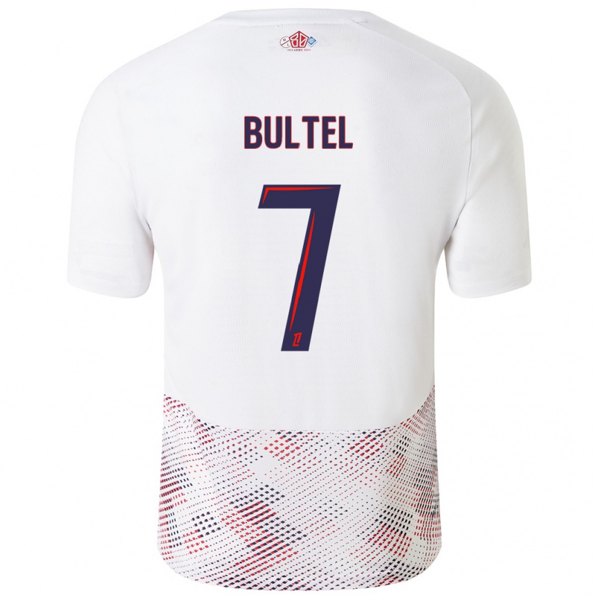 Niño Fútbol Camiseta Ludivine Bultel #7 Blanco Azul Real 2ª Equipación 2024/25 México