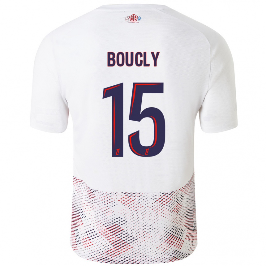 Niño Fútbol Camiseta Maite Boucly #15 Blanco Azul Real 2ª Equipación 2024/25 México