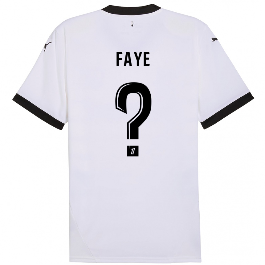 Niño Fútbol Camiseta Mikayil Faye #0 Blanco Negro 2ª Equipación 2024/25 México