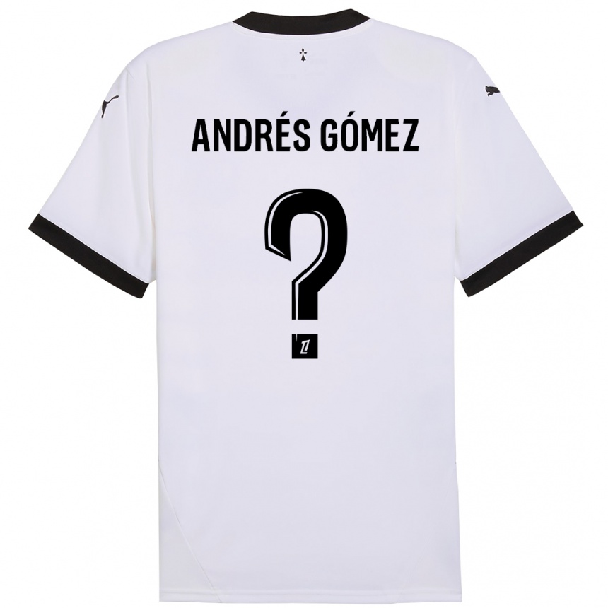 Niño Fútbol Camiseta Carlos Andrés Gómez #0 Blanco Negro 2ª Equipación 2024/25 México