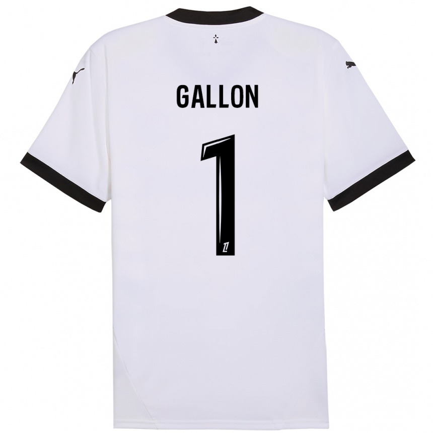 Niño Fútbol Camiseta Gauthier Gallon #1 Blanco Negro 2ª Equipación 2024/25 México