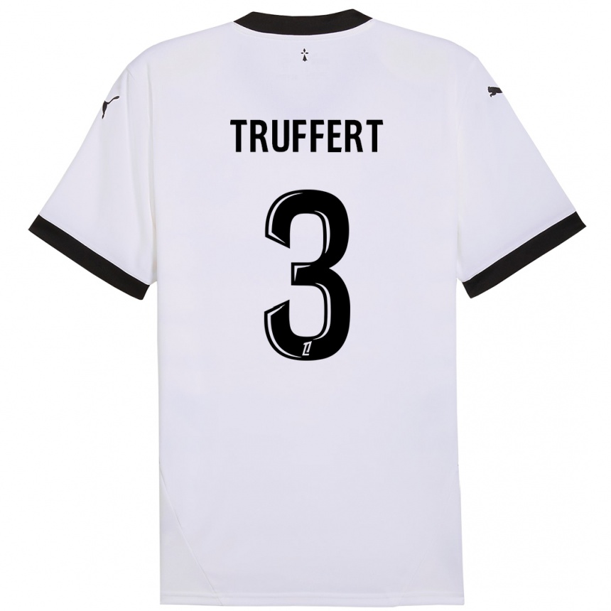 Niño Fútbol Camiseta Adrien Truffert #3 Blanco Negro 2ª Equipación 2024/25 México