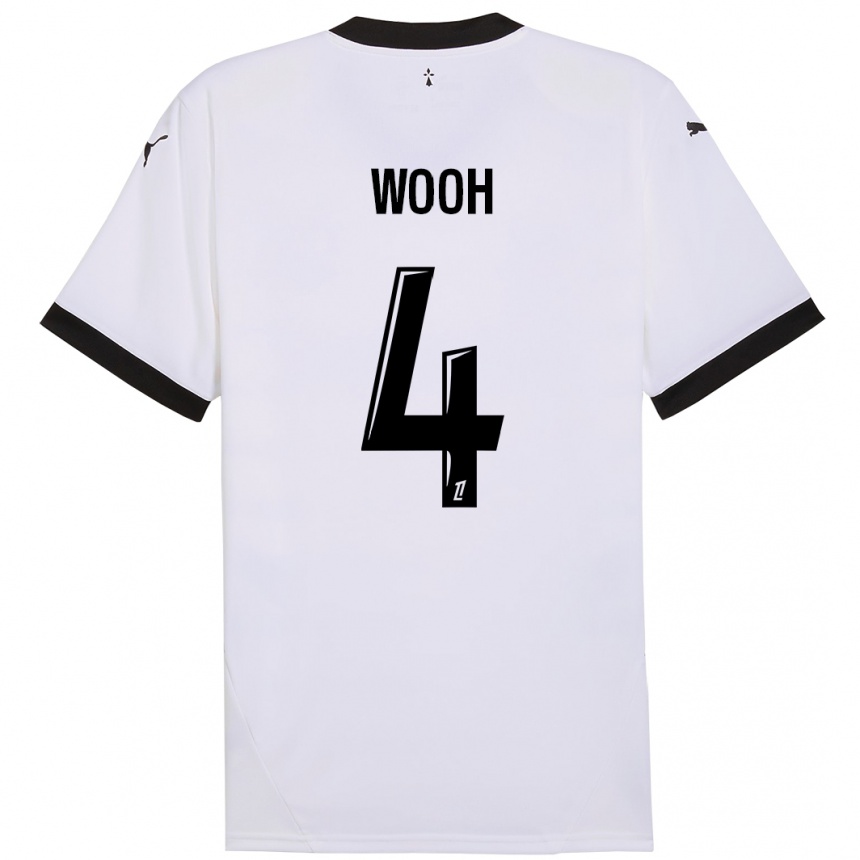 Niño Fútbol Camiseta Christopher Wooh #4 Blanco Negro 2ª Equipación 2024/25 México