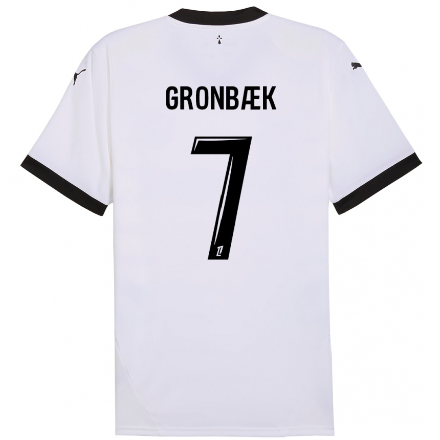 Niño Fútbol Camiseta Albert Grønbaek #7 Blanco Negro 2ª Equipación 2024/25 México