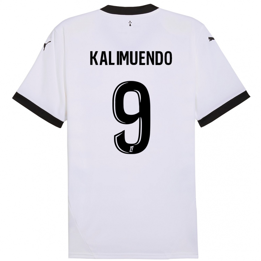 Niño Fútbol Camiseta Arnaud Kalimuendo #9 Blanco Negro 2ª Equipación 2024/25 México