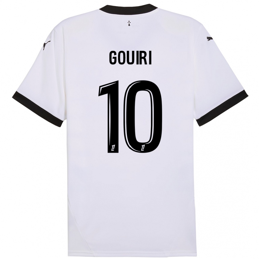 Niño Fútbol Camiseta Amine Gouiri #10 Blanco Negro 2ª Equipación 2024/25 México