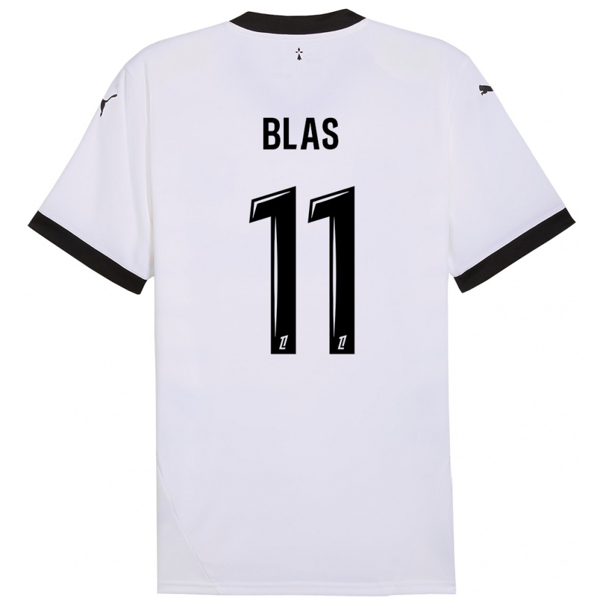 Niño Fútbol Camiseta Ludovic Blas #11 Blanco Negro 2ª Equipación 2024/25 México