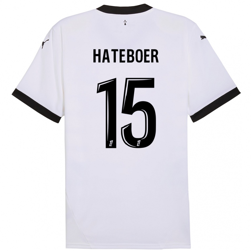 Niño Fútbol Camiseta Hans Hateboer #15 Blanco Negro 2ª Equipación 2024/25 México