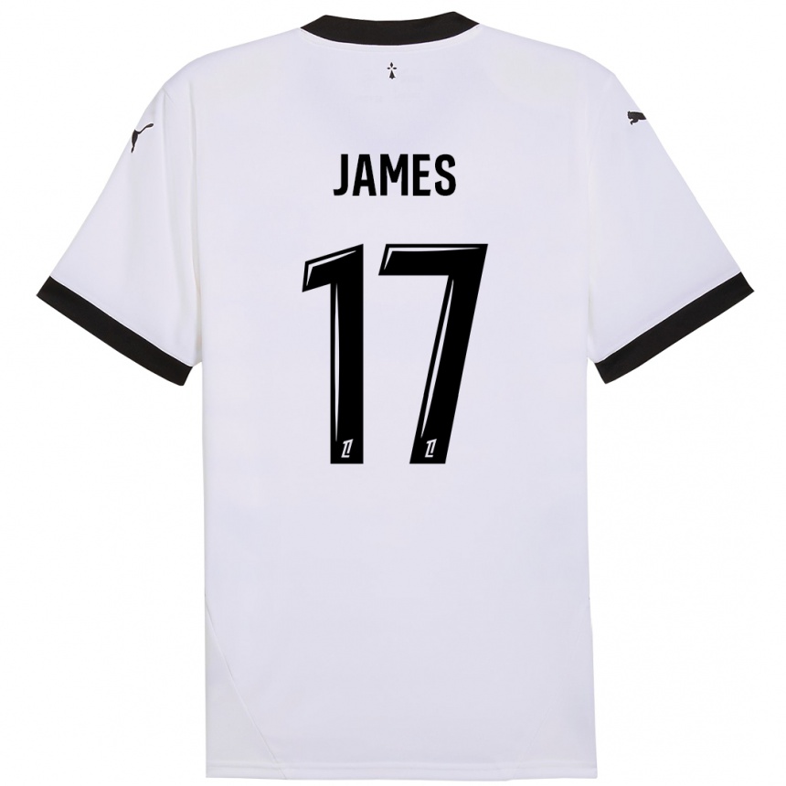 Niño Fútbol Camiseta Jordan James #17 Blanco Negro 2ª Equipación 2024/25 México