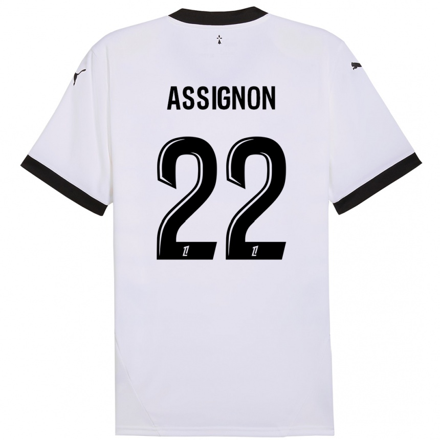 Niño Fútbol Camiseta Lorenz Assignon #22 Blanco Negro 2ª Equipación 2024/25 México