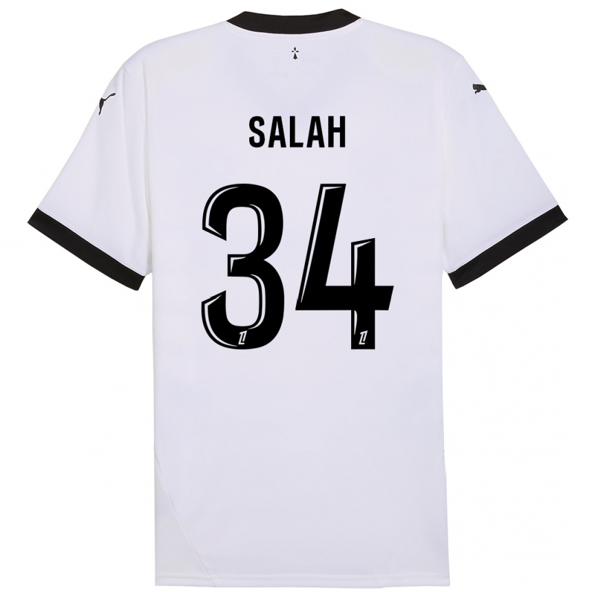 Niño Fútbol Camiseta Ibrahim Salah #34 Blanco Negro 2ª Equipación 2024/25 México