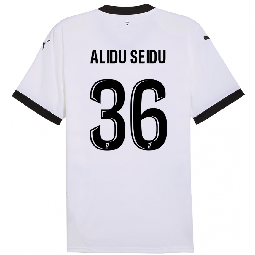 Niño Fútbol Camiseta Alidu Seidu #36 Blanco Negro 2ª Equipación 2024/25 México