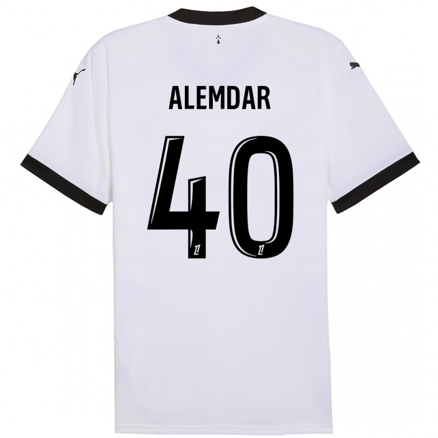 Niño Fútbol Camiseta Doğan Alemdar #40 Blanco Negro 2ª Equipación 2024/25 México