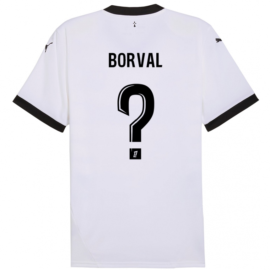 Niño Fútbol Camiseta Cyril Borval #0 Blanco Negro 2ª Equipación 2024/25 México