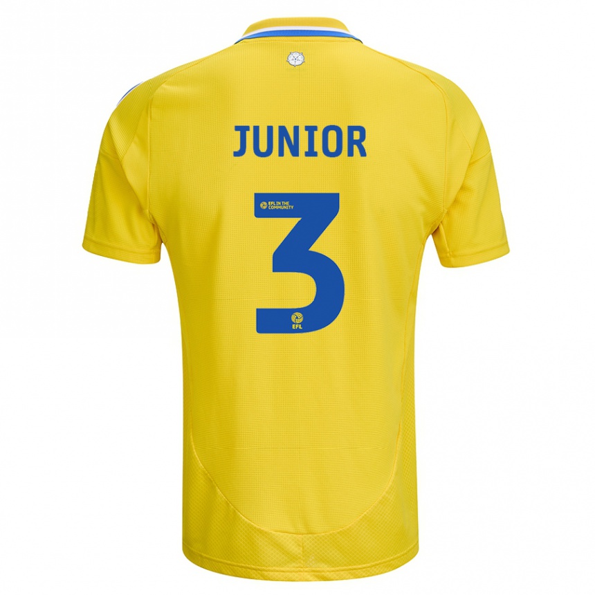 Niño Fútbol Camiseta Junior Firpo #3 Amarillo Azul 2ª Equipación 2024/25 México