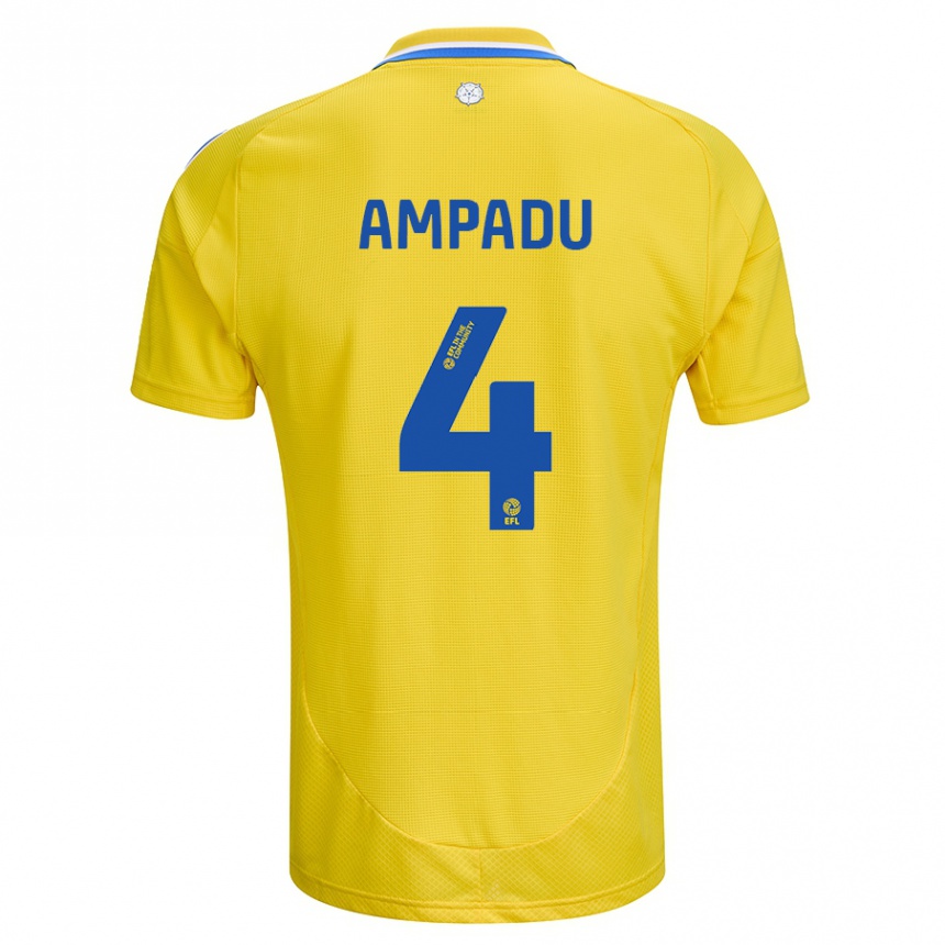 Niño Fútbol Camiseta Ethan Ampadu #4 Amarillo Azul 2ª Equipación 2024/25 México