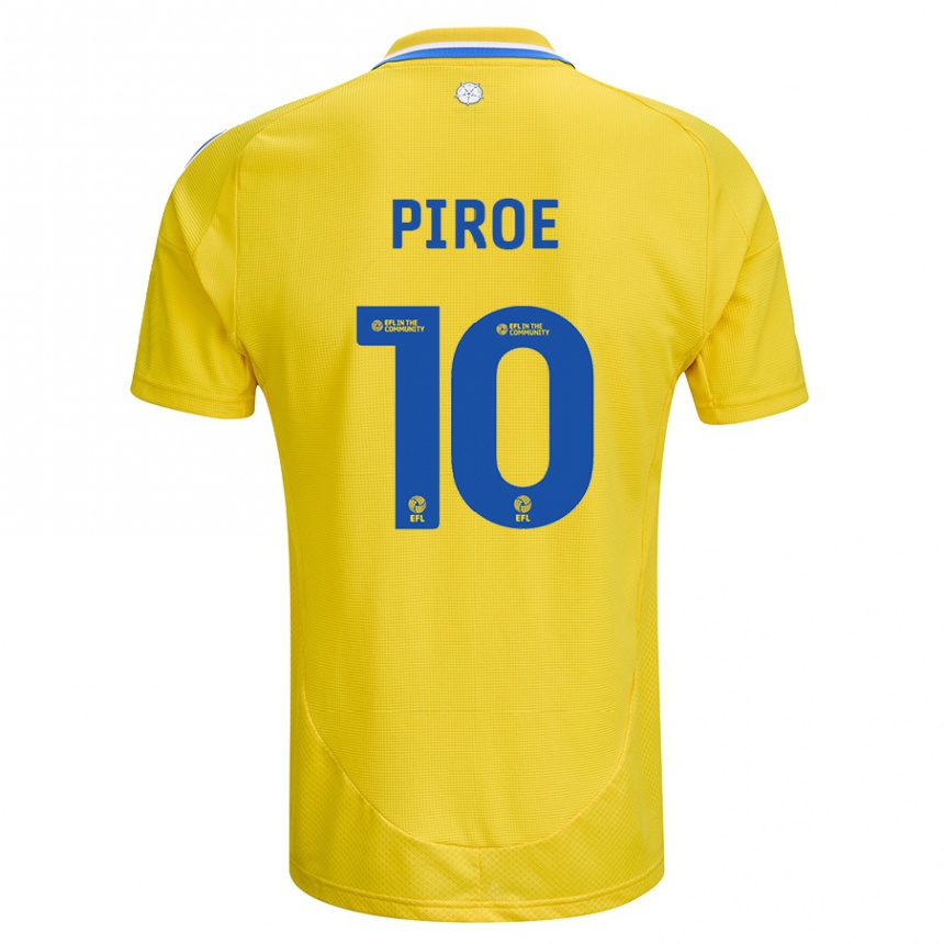 Niño Fútbol Camiseta Joël Piroe #10 Amarillo Azul 2ª Equipación 2024/25 México