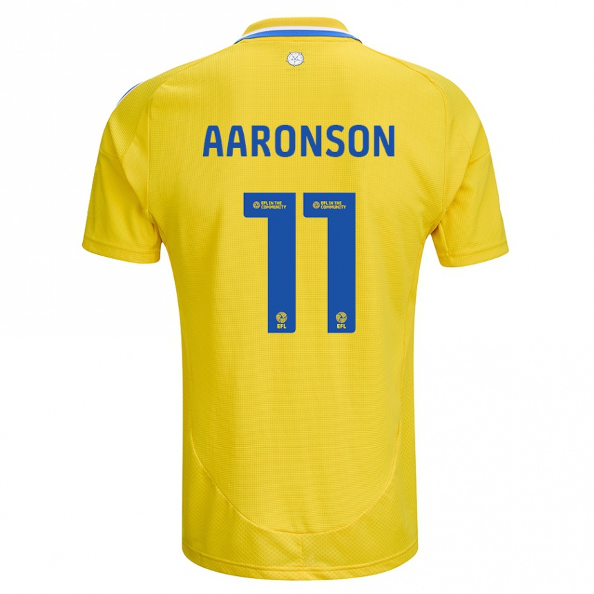 Niño Fútbol Camiseta Brenden Aaronson #11 Amarillo Azul 2ª Equipación 2024/25 México