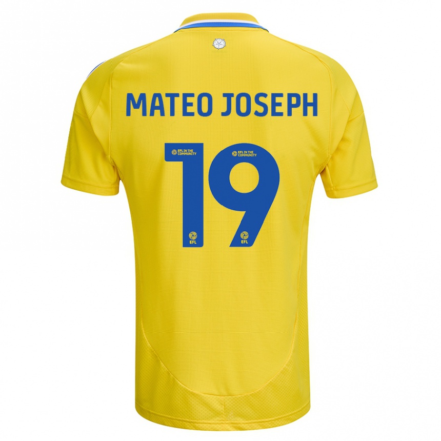 Niño Fútbol Camiseta Mateo Joseph #19 Amarillo Azul 2ª Equipación 2024/25 México