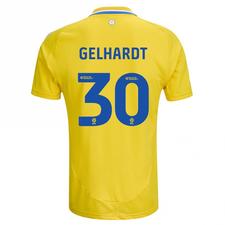 Niño Fútbol Camiseta Joe Gelhardt #30 Amarillo Azul 2ª Equipación 2024/25 México