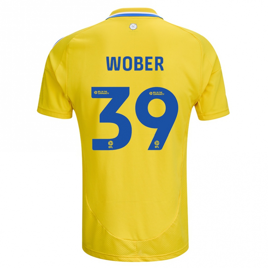 Niño Fútbol Camiseta Maximilian Wöber #39 Amarillo Azul 2ª Equipación 2024/25 México