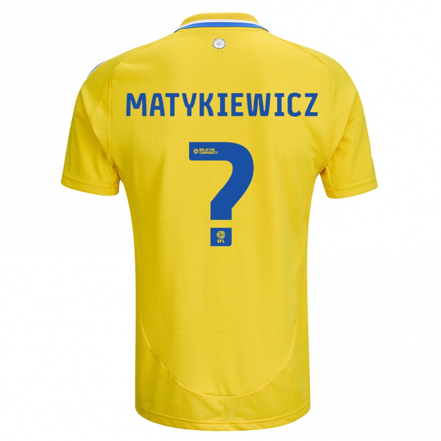 Niño Fútbol Camiseta Luke Matykiewicz #0 Amarillo Azul 2ª Equipación 2024/25 México