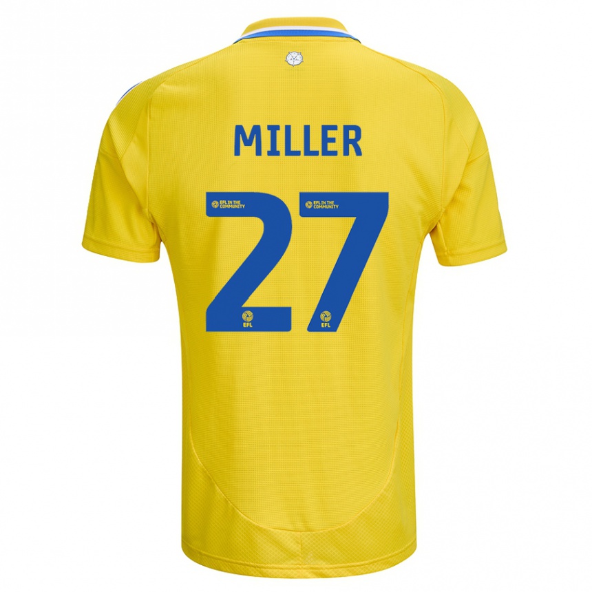 Niño Fútbol Camiseta Amari Miller #27 Amarillo Azul 2ª Equipación 2024/25 México