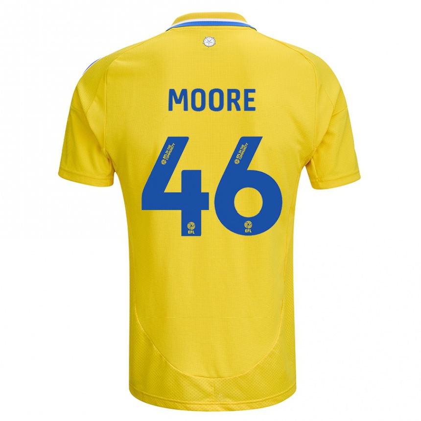 Niño Fútbol Camiseta Kris Moore #46 Amarillo Azul 2ª Equipación 2024/25 México