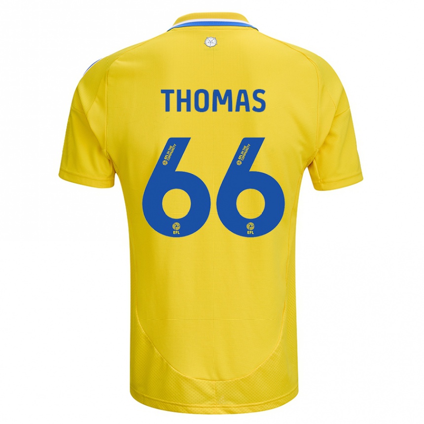 Niño Fútbol Camiseta Luca Thomas #66 Amarillo Azul 2ª Equipación 2024/25 México