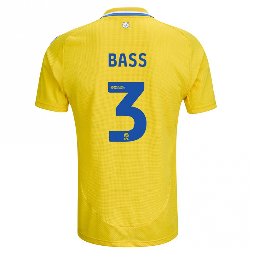 Niño Fútbol Camiseta Rebekah Bass #3 Amarillo Azul 2ª Equipación 2024/25 México