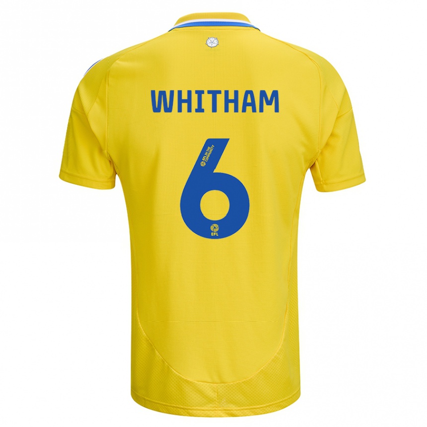 Niño Fútbol Camiseta Danielle Whitham #6 Amarillo Azul 2ª Equipación 2024/25 México