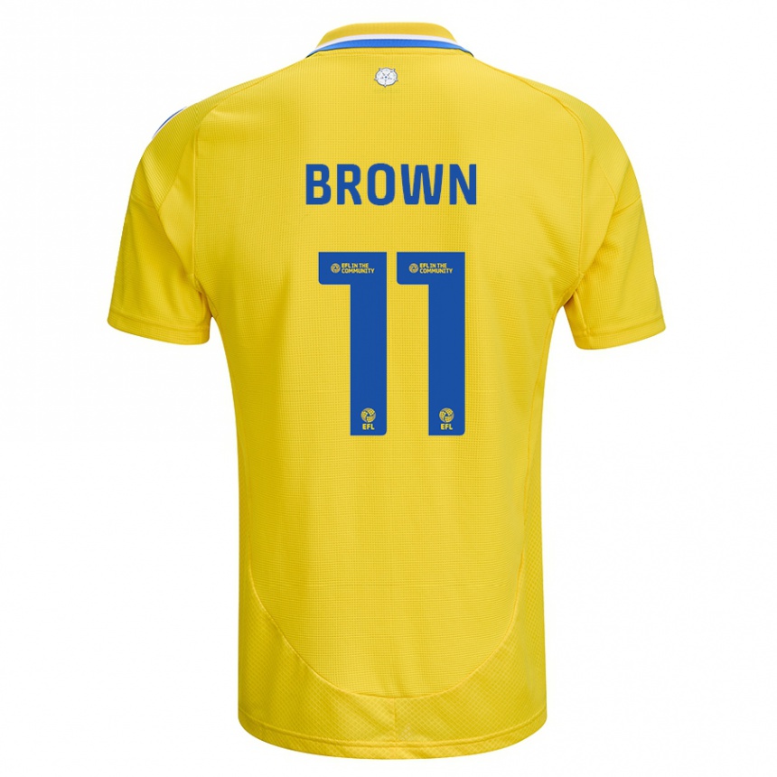 Niño Fútbol Camiseta Abbie Brown #11 Amarillo Azul 2ª Equipación 2024/25 México