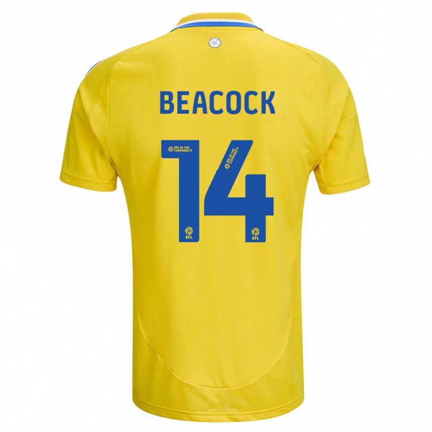 Niño Fútbol Camiseta Molly Beacock #14 Amarillo Azul 2ª Equipación 2024/25 México