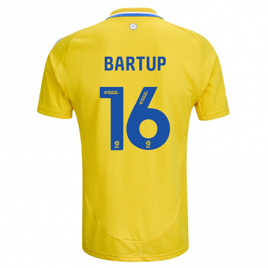 Niño Fútbol Camiseta Laura Bartup #16 Amarillo Azul 2ª Equipación 2024/25 México