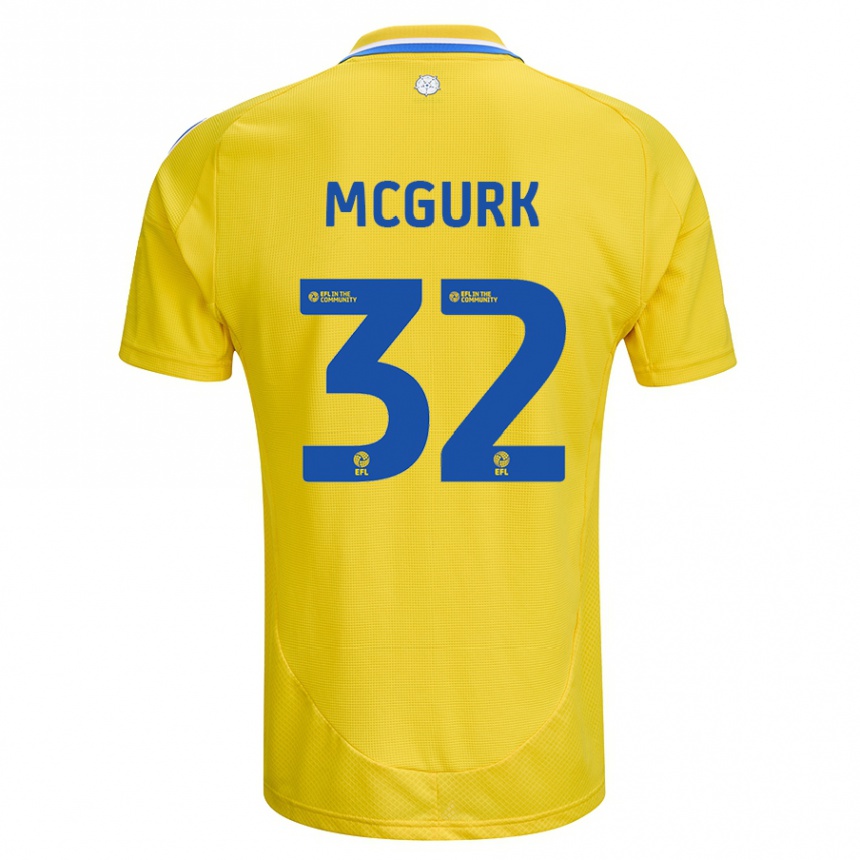 Niño Fútbol Camiseta Sean Mcgurk #32 Amarillo Azul 2ª Equipación 2024/25 México