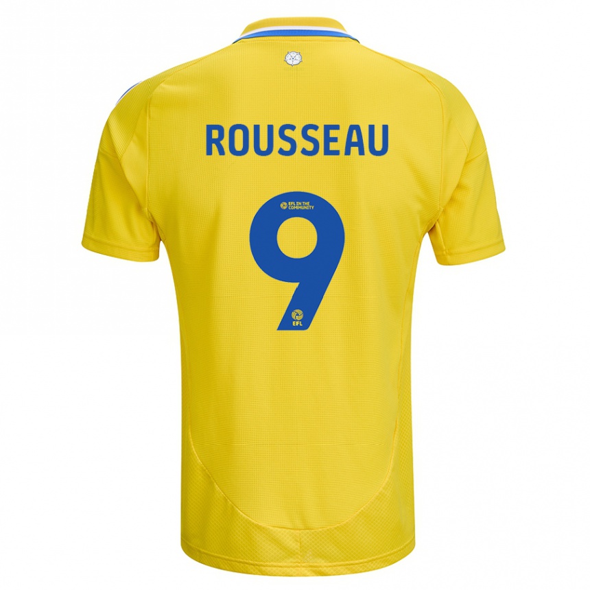 Niño Fútbol Camiseta Jess Rousseau #9 Amarillo Azul 2ª Equipación 2024/25 México