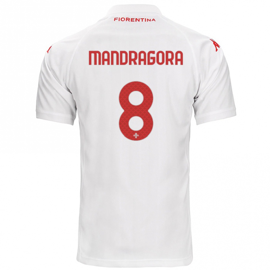 Niño Fútbol Camiseta Rolando Mandragora #8 Blanco 2ª Equipación 2024/25 México