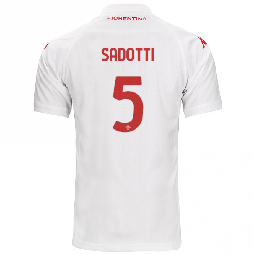 Niño Fútbol Camiseta Edoardo Sadotti #5 Blanco 2ª Equipación 2024/25 México