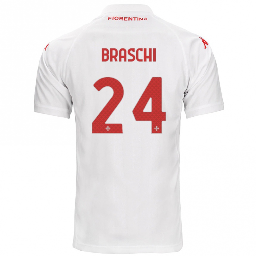 Niño Fútbol Camiseta Riccardo Braschi #24 Blanco 2ª Equipación 2024/25 México