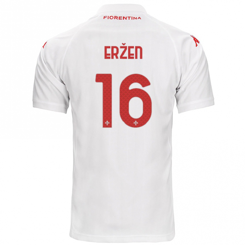 Niño Fútbol Camiseta Kaja Erzen #16 Blanco 2ª Equipación 2024/25 México