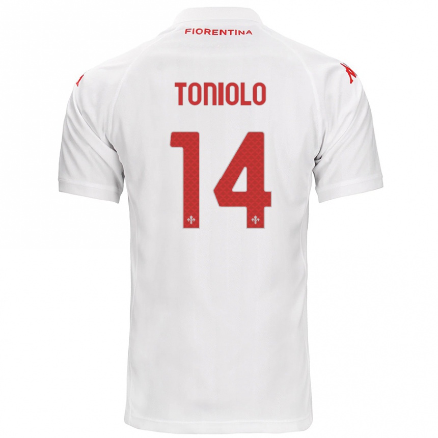 Niño Fútbol Camiseta Martina Toniolo #14 Blanco 2ª Equipación 2024/25 México