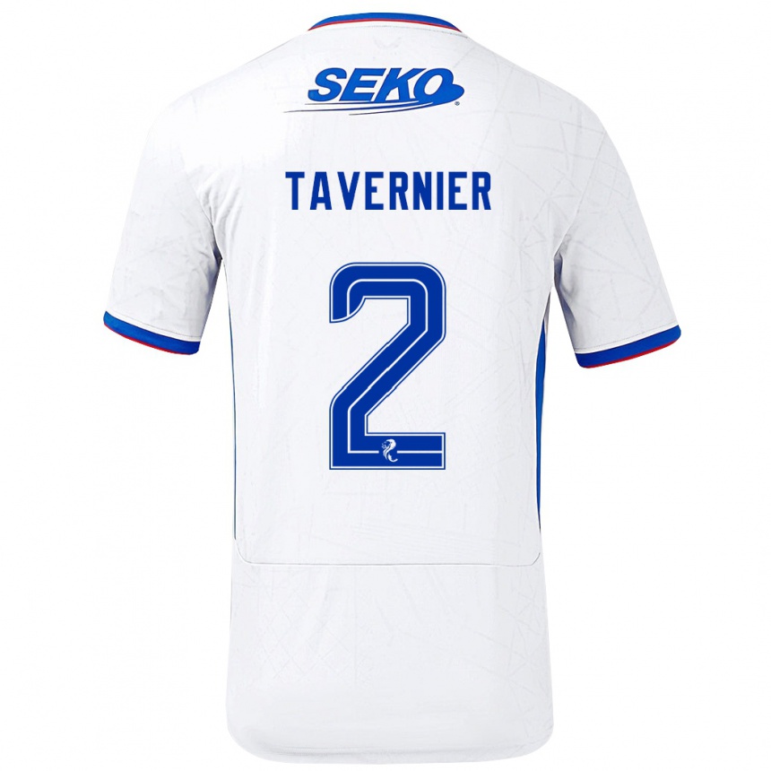 Niño Fútbol Camiseta James Tavernier #2 Blanco Azul 2ª Equipación 2024/25 México