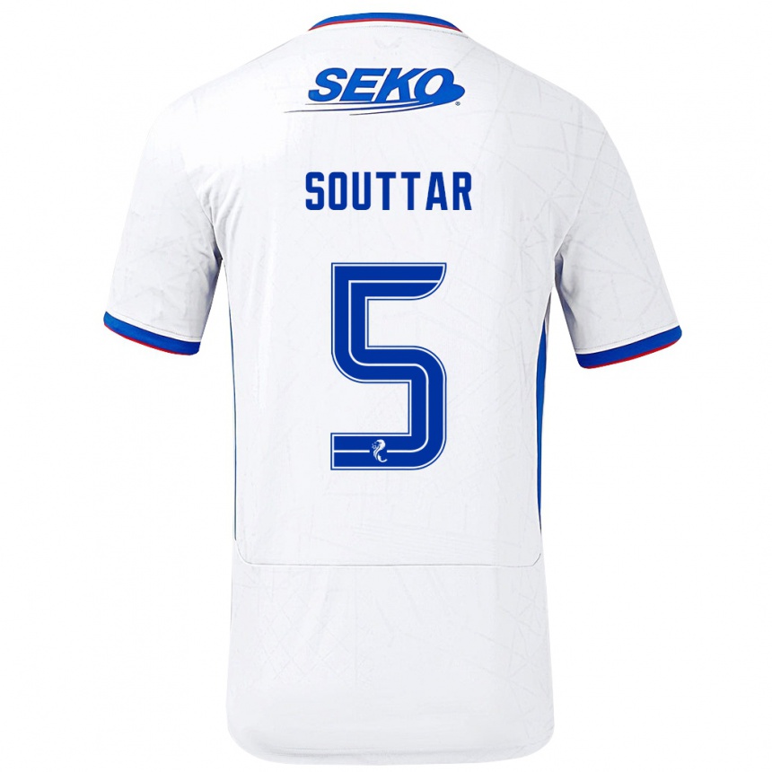 Niño Fútbol Camiseta John Souttar #5 Blanco Azul 2ª Equipación 2024/25 México